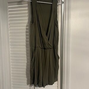 Olive Green Sleeveless Romper